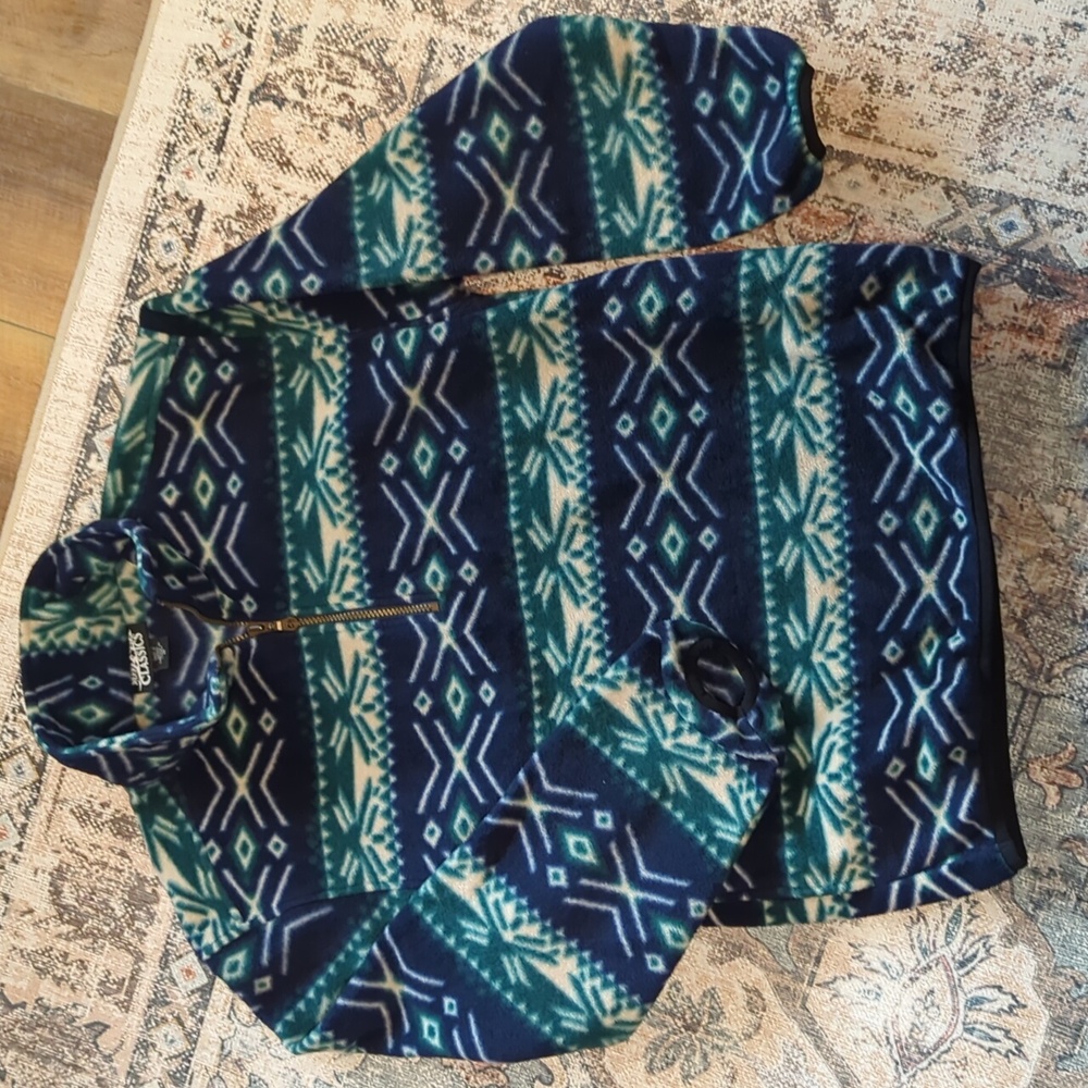 Vintage 90s Sierra Classics Aztec Fleece Pullover Mens M